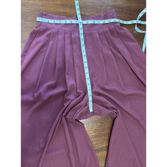 Ego Womens VTG 70s Culottes 14 Pleated Wide Leg Pants Cropped Retro High Rise - Picture 6 of 10